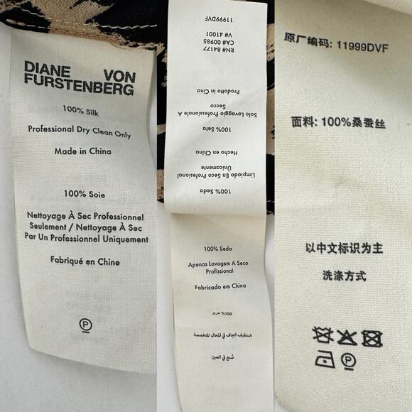 Diane Von Furstenberg Silk Wrap Maxi Dress Puff Sleeve Leopard Print Size 8 - Picture 13 of 13